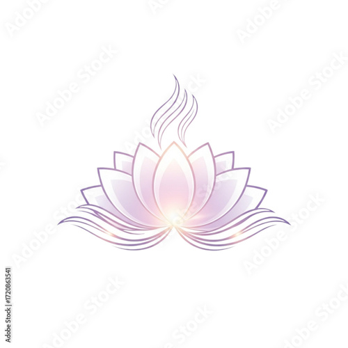 Stunning lotus flower radiating peace, perfect for yoga studio branding, spa promotions, or wellness center marketing with its elegant, modern design
