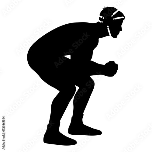 Wrestler vector silhouette