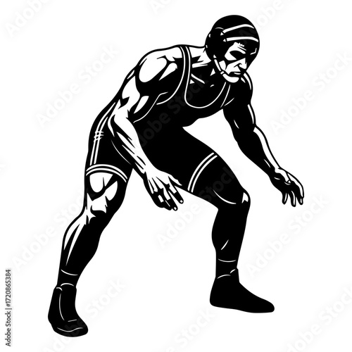 Wrestler vector silhouette