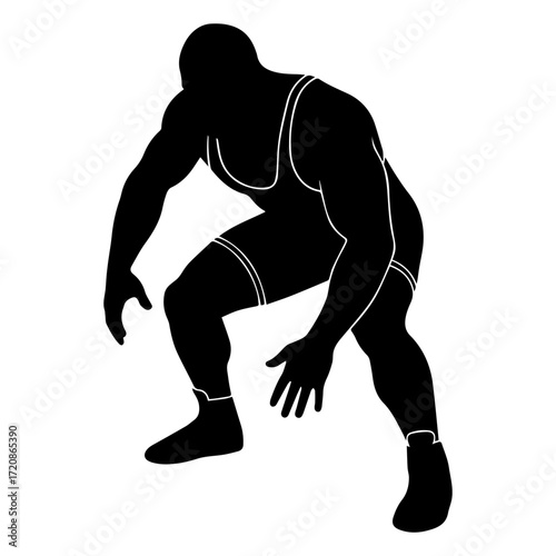 Wrestler vector silhouette