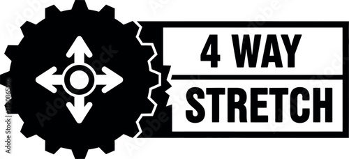 Symbol indicating four-way stretch fabric for clothing and textiles