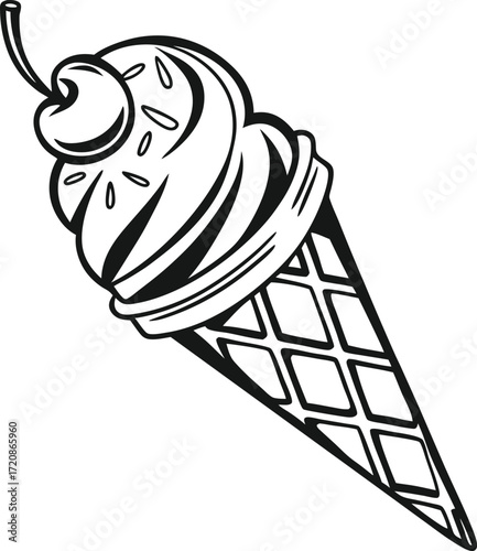 Monochrome ice cream bar icon with clean.