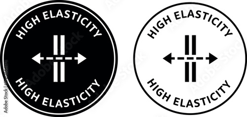 Icon for high elasticity, showing stretchability in two directions