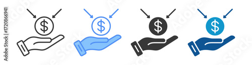 Funding Icon Set Multiple Style Collection