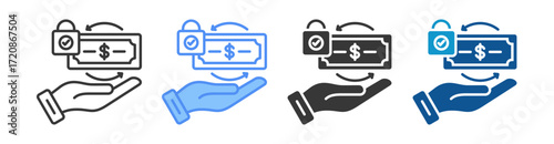 Cost Icon Set Multiple Style Collection