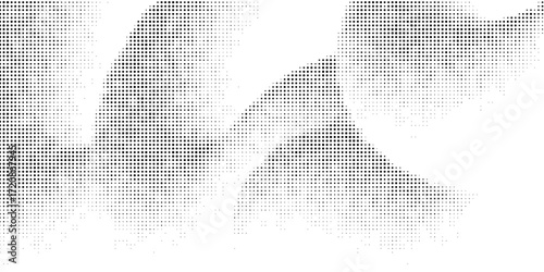 Wavy sand grain texture. Stippled curved gradient wave background. Grunge noise dotwork wallpaper. Black dots, speckles, particles or granules. Vector abstract fluid monochrome backdrop overlay