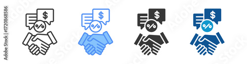 Negotiation Icon Set Multiple Style Collection