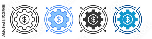 Cashflow Icon Set Multiple Style Collection