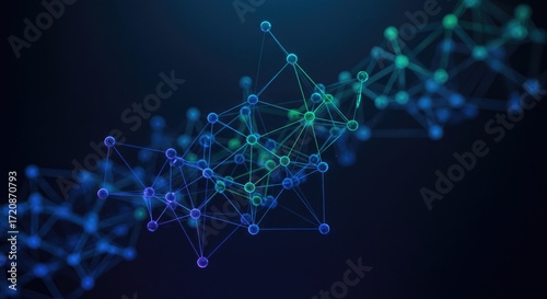 Abstract Network of Glowing Spheres and Lines