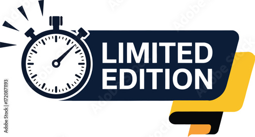 Limited edition concept with stopwatch and banner, emphasizing urgency and exclusivity.