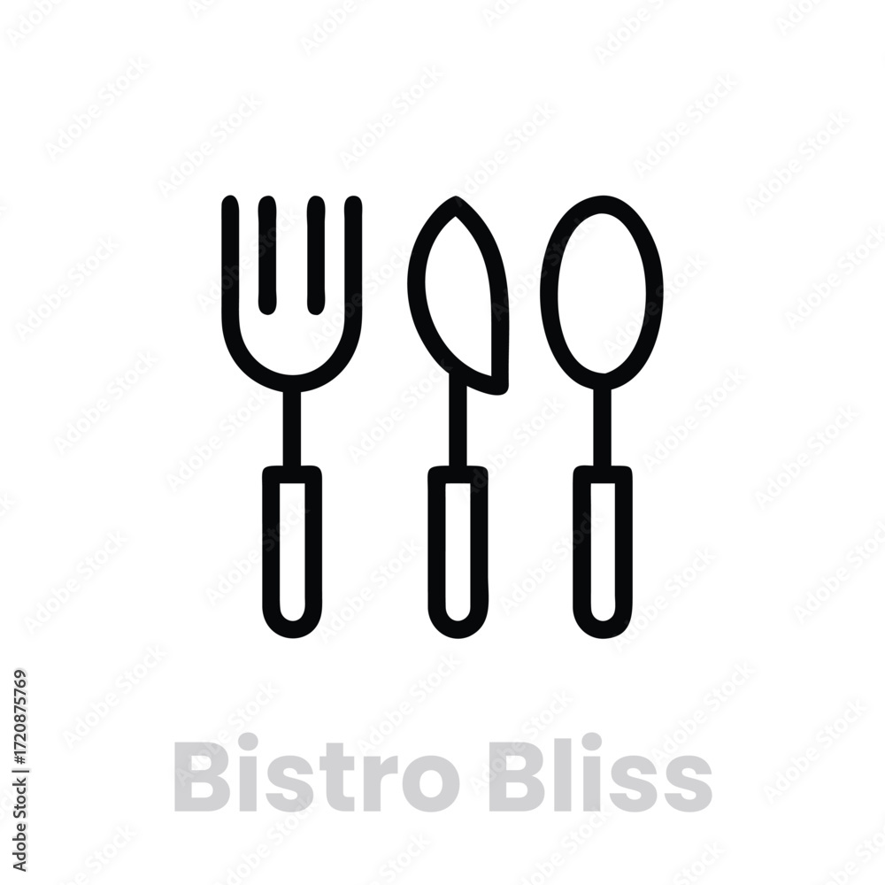 Minimalist silverware set icon , perfect for modern dining, restaurant menus, and sleek table settings for any occasion