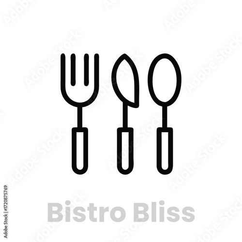 Minimalist silverware set icon , perfect for modern dining, restaurant menus, and sleek table settings for any occasion
