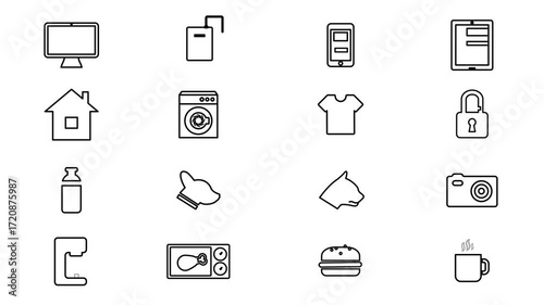 office icons set. video