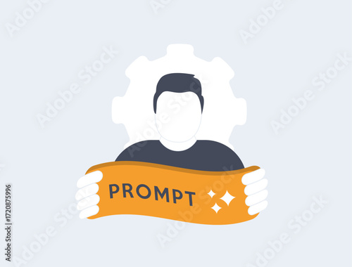 Prompt engineering for AI specialist and certified expert enabling automation, optimization and training of conversational workflow to improve responses, efficiency ai, deployment vector illustration
