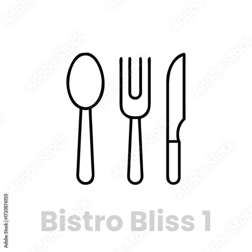Elegant silverware icon set, perfect for fine dining, restaurant menus, and sophisticated table settings for any occasion