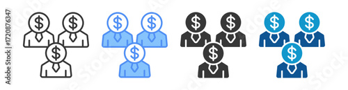 Investor Icon Set Multiple Style Collection