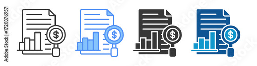 Analysis Icon Set Multiple Style Collection