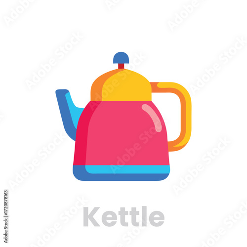 kettle icon Illustration of a red and yellow , perfect for adding a touch of warmth to any design project