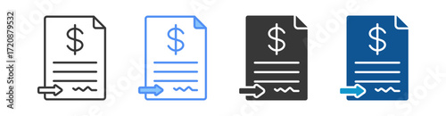 Income Icon Set Multiple Style Collection