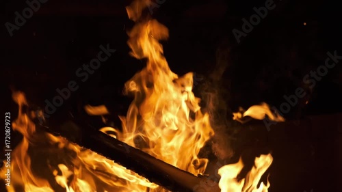 fire in the fireplace