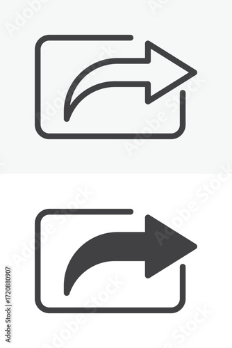 Share button vector icon set in line and solid style