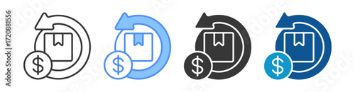 Return Icon Set Multiple Style Collection