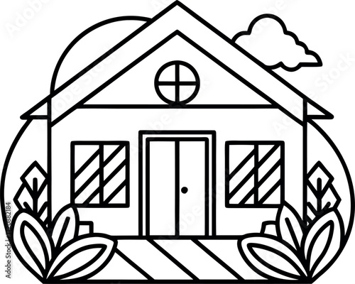 house with a wooden roof