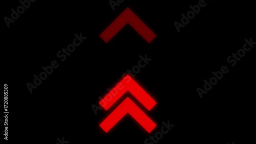 Dynamic red arrows ascending on a dark background abstract motion graphic for presentations and technology themes