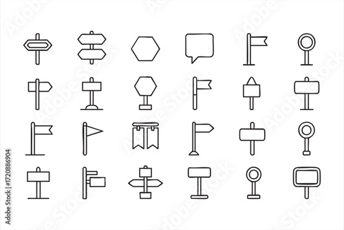 Direction boards and traffic signs vector illustrations for travel and urban use