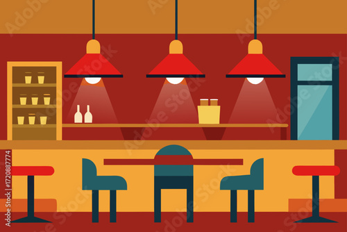 vector illustration of a cafe