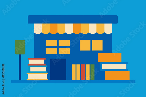 vector illustration of a bookshelf