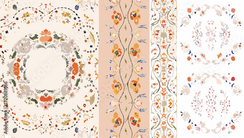 Elegant floral pattern with a vintage touch, beautiful hand-painted design perfect for adding a sophisticated and timeless style to any project