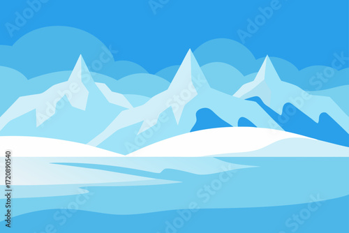 winter landscape with mountains