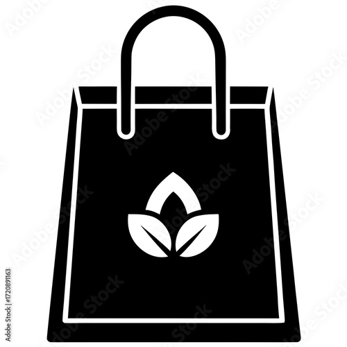 vector shopping bag with flower