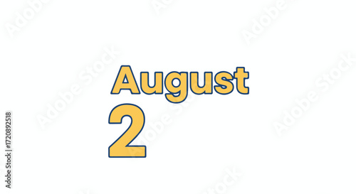Vibrant depiction of August second, a celebration of the date and its symbolic occasion, promoting recognition of its distinctive charm