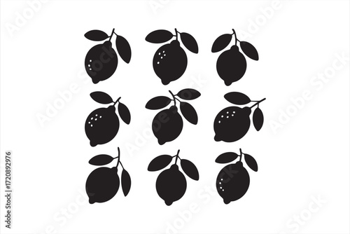 Organic farming and fresh fruit lemon illustration for food and health use