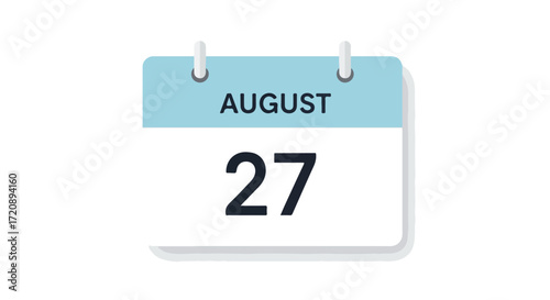 Simple graphic showing a calendar page with the date of August 27, presented in a clear visual format for informational purposes