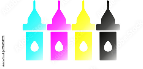 Print Industry Symbols and CMYK Icons for Graphic and Editorial Design CMYK