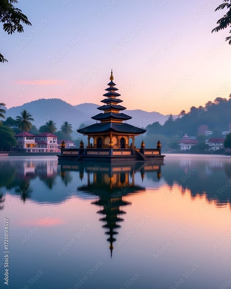 Naklejka premium Lake Reflection at Dawn