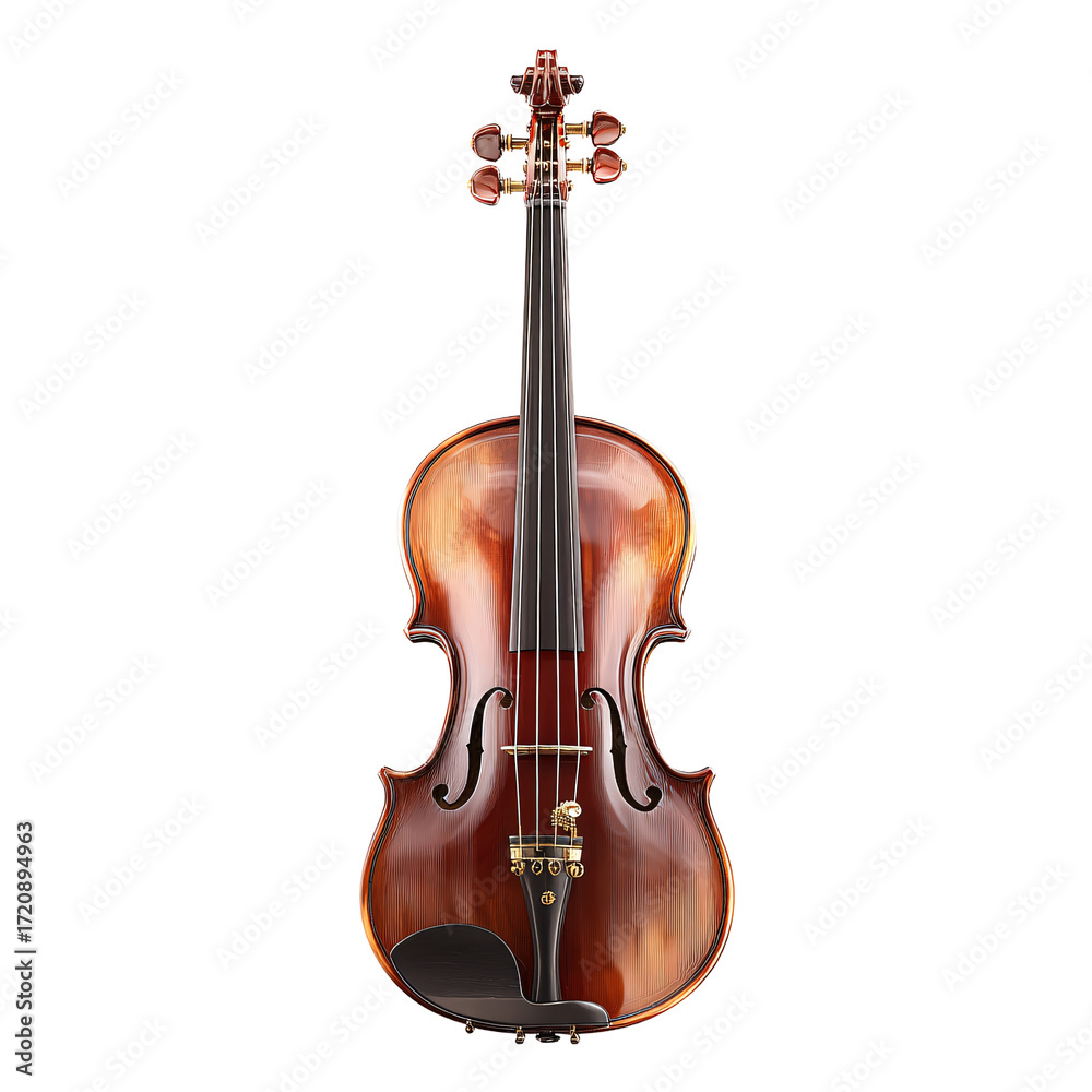 Fototapeta premium Antique violin on white isolated on transparent background