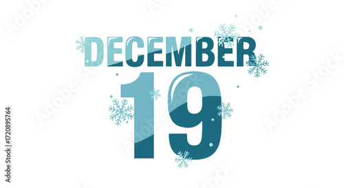 December 19th graphic with wintery blue tones and snowflake accents representing an important date in winter