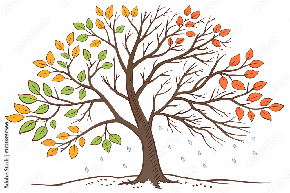 Obraz premium autumn tree vector