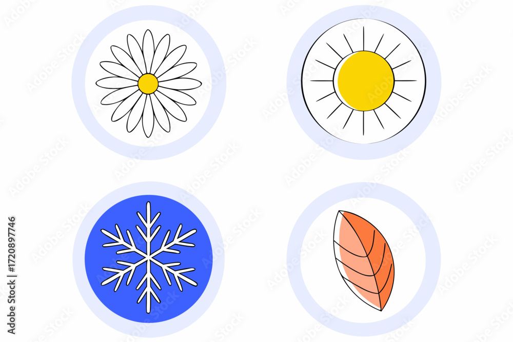 Obraz premium four seasons icons