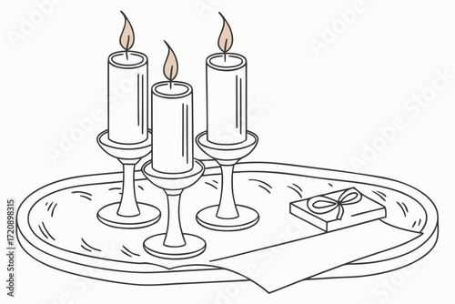 hanukkah menorah with candle