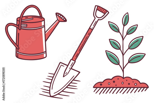 set of garden tools