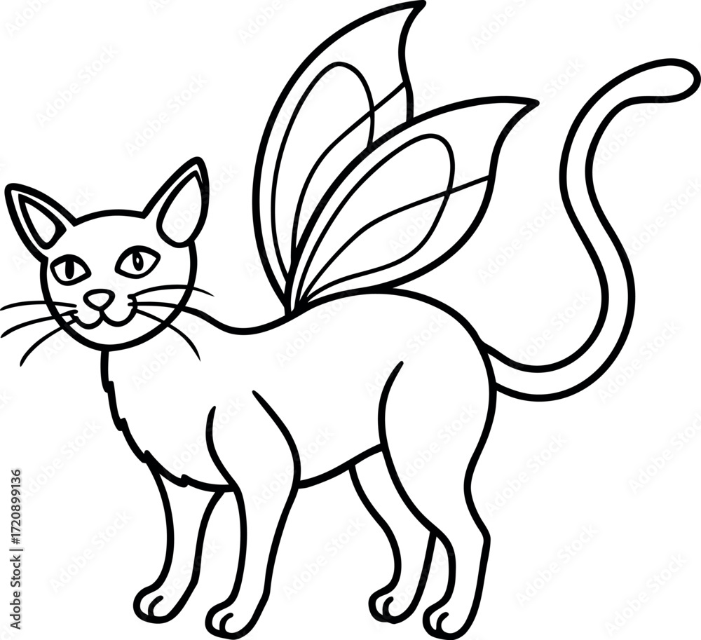 Obraz premium black and white cat