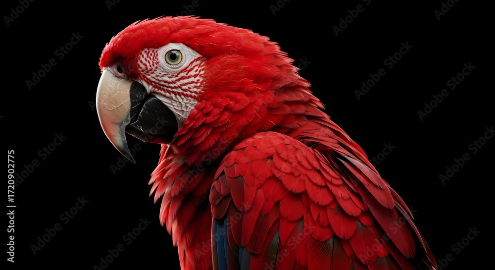 Fototapeta premium Red macaw profile view