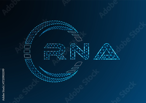 RNA low poly letter logo vector design. RNA lower poly logo design. Low poly logo.