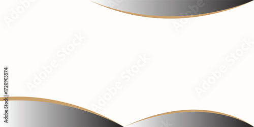Gold wave vector illustration on a black background template for business banner or cover design.