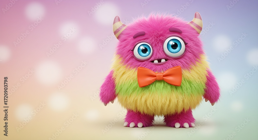 Fototapeta premium Cute fluffy monster